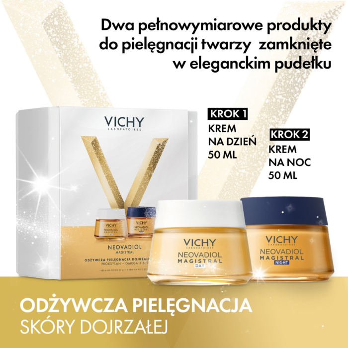 Vichy Neovadiol Magistral Zestaw: odżywczy i redukujący wiotczenie krem na dzień + odżywczy i modelujący owal twarzy krem na noc