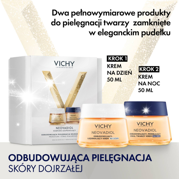 Vichy Neovadiol Kompleks Uzupełniający Zestaw: odbudowujący krem na dzień + modelujący owal twarzy krem na noc