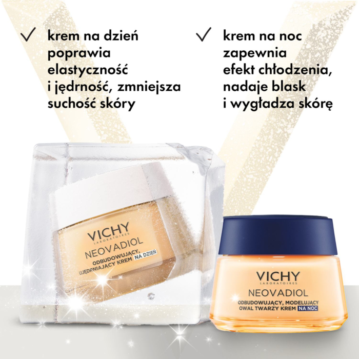Vichy Neovadiol Kompleks Uzupełniający Zestaw: odbudowujący krem na dzień + modelujący owal twarzy krem na noc