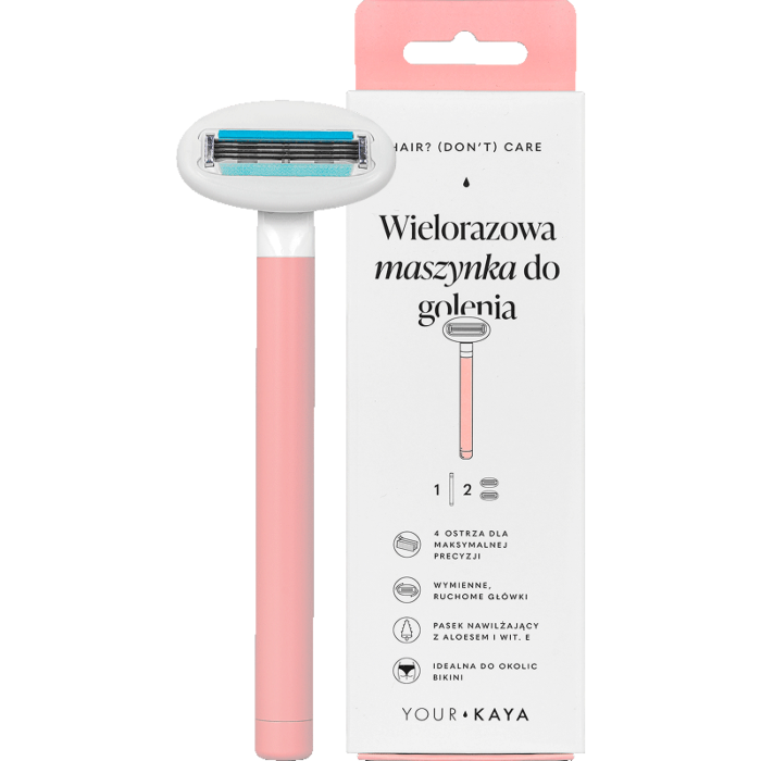 Your Kaya Wielorazowa Maszynka do golenia z dwoma ostrzami do ciała, blush 