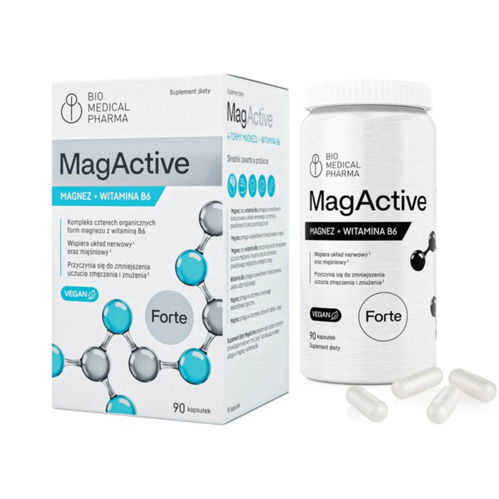 Bio Medical Pharma MagActive 4 Formy Magnezu + Witamina B6, kapsułki twarde 90 szt.