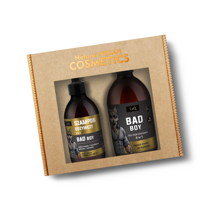 Laq Zestaw Bad Boy, czarny mat (szampon 300 ml + żel 500 ml)