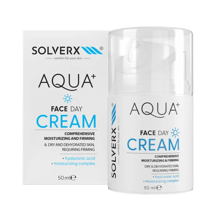 Дневной крем для лица Solverx Aqua+ увлажняющий, для сухой и обезвоженной кожи, 50 мл — фото 2