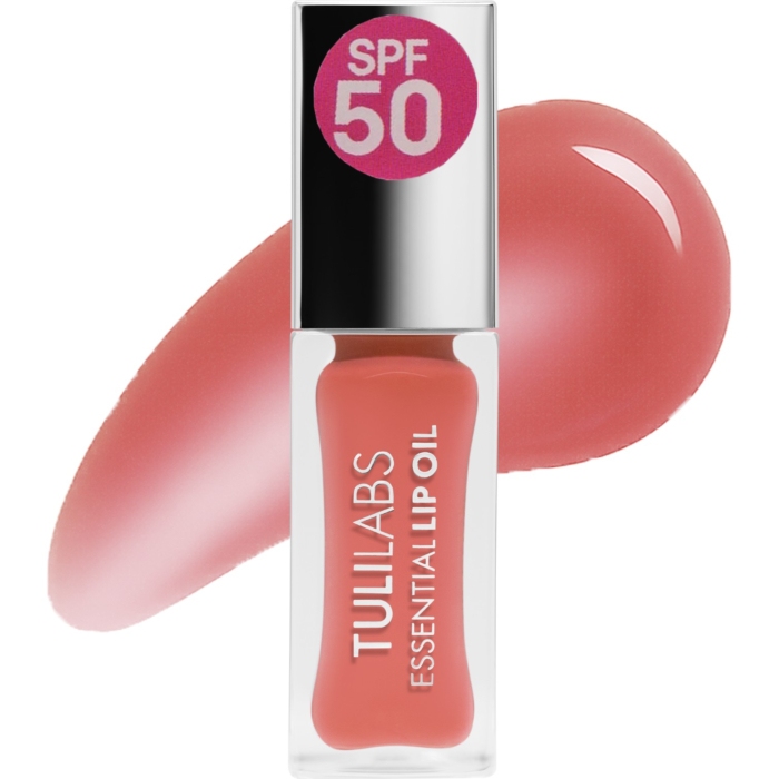 Tuli Labs Essential Lip Oil, Olejek do pielęgnacji ust SPF50, Sweet Carmel