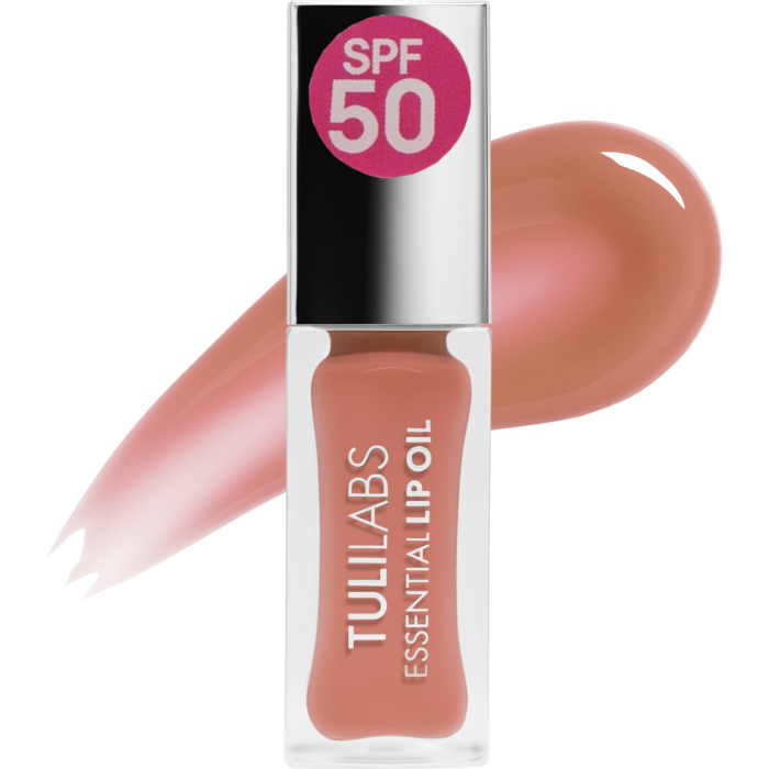 Tuli Labs Essential Lip Oil, Olejek do pielęgnacji ust SPF50, Perfect Nude