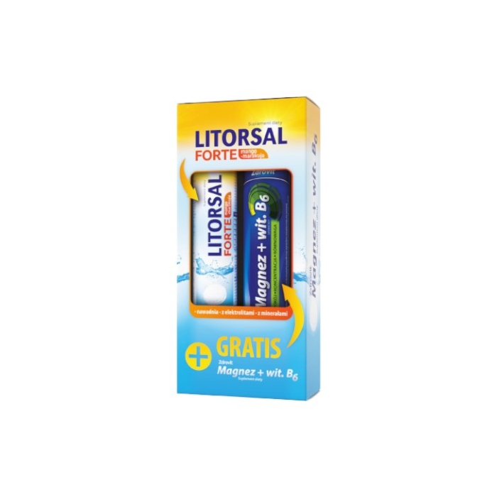 Litorsal Forte Mango Marakuja + magnez z Wit . B6, tabletki musujące 2x24 szt