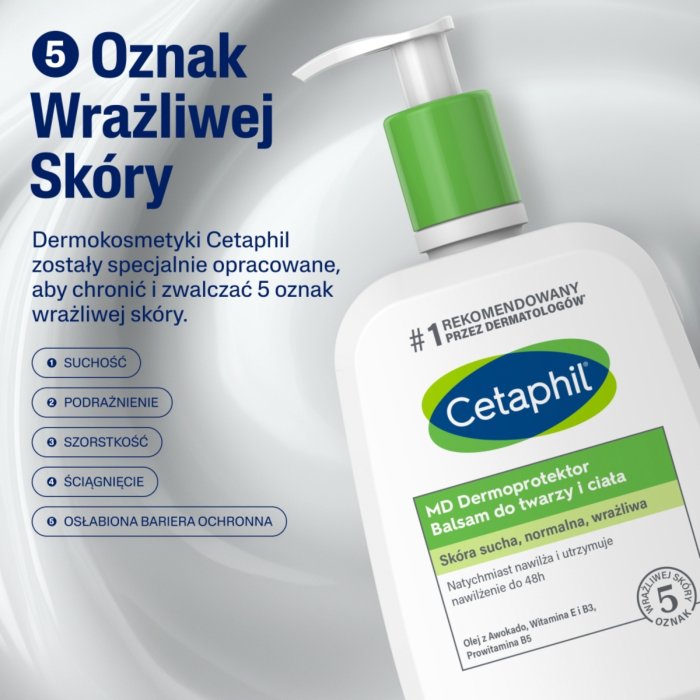 Cetaphil MD Dermoprotektor Balsam nawilżający do twarzy i ciała, 500 ml