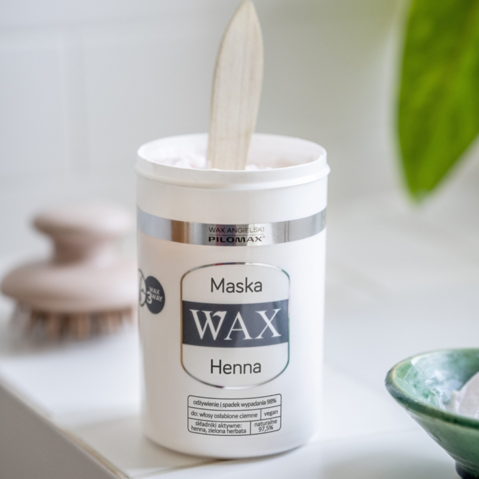 WAX Henna Maska nawilżająca na wypadanie włosów niefarbowanych, 240 ml