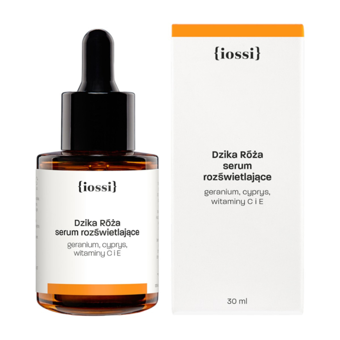 Iossi Dzika Róża Serum rozświetlające z geranium, cyprysem i witaminami C i E, 30 ml