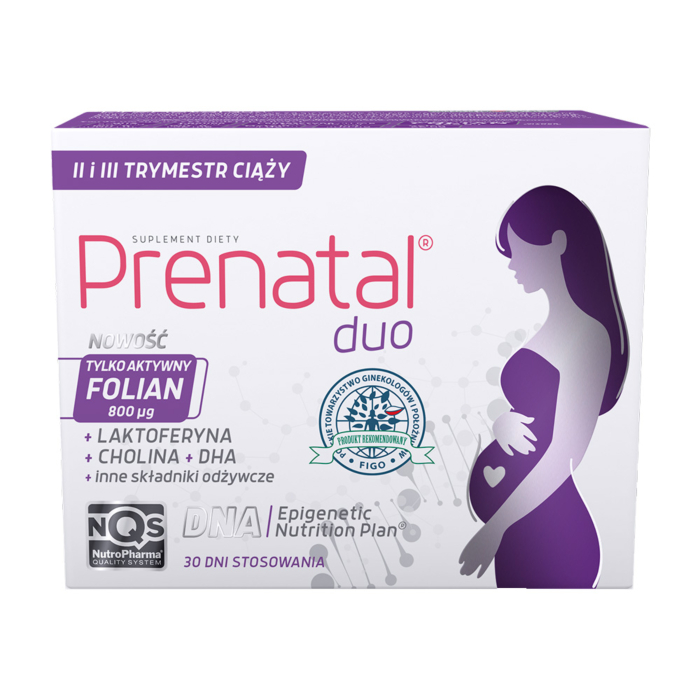 Prenatal Duo, Suplement diety dla kobiet od 13. tygodnia ciąży do końca karmienia piersią, Kapsułki twarde + kapsułki żelatynowe