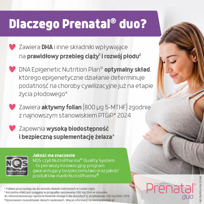 Prenatal Duo, Suplement diety dla kobiet od 13. tygodnia ciąży do końca karmienia piersią, Kapsułki twarde + kapsułki żelatynowe