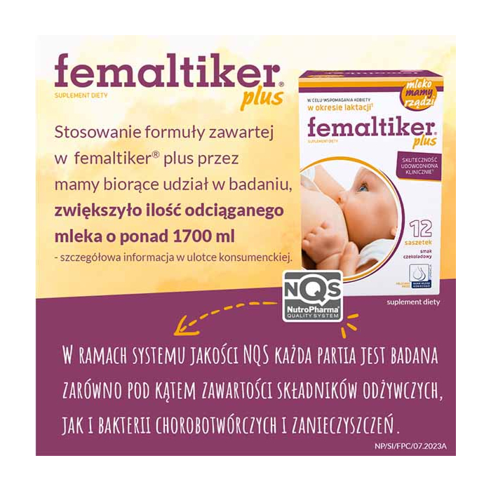 Femaltiker Plus Smak czekoladowy Proszek w saszetkach, 12 szt.