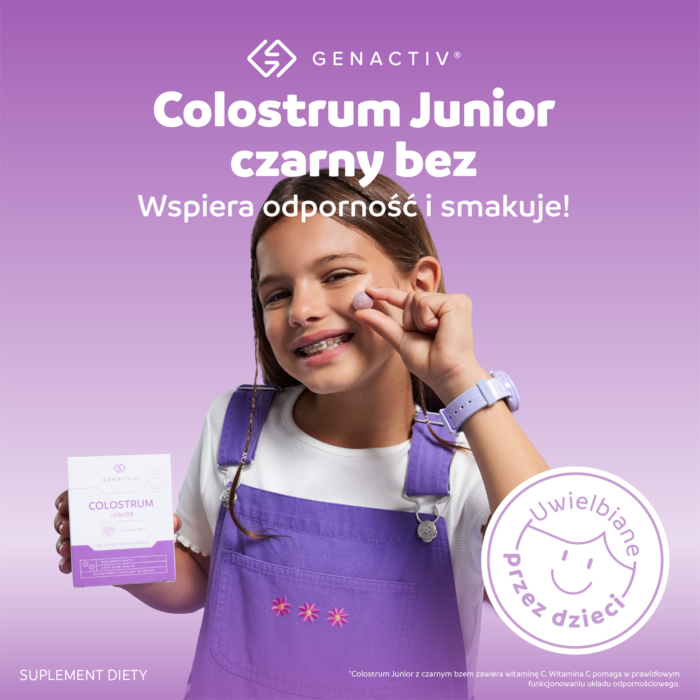 Genactiv Colostrum Junior Czarny Bez, Tabletki do ssania