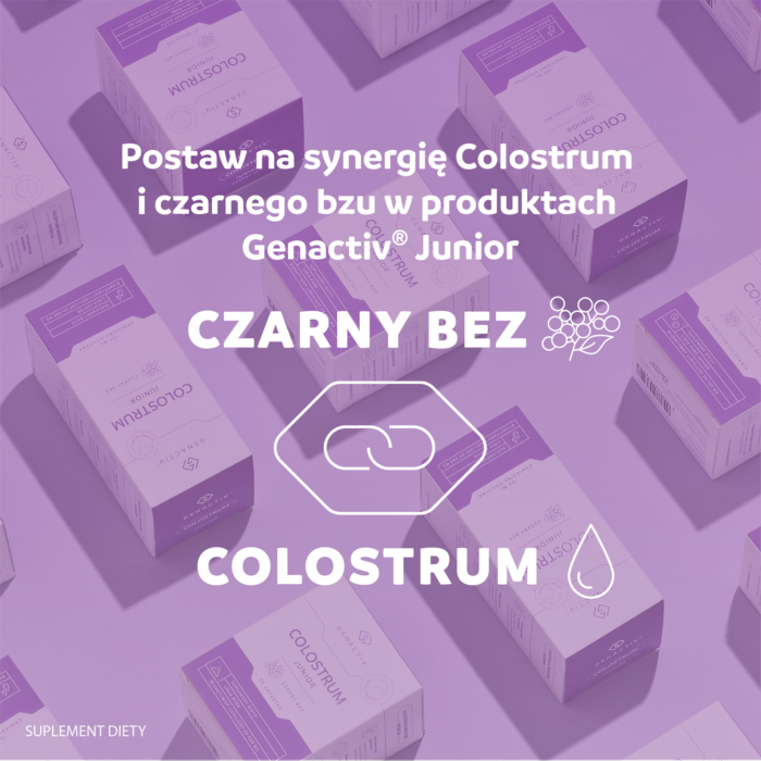 Genactiv Colostrum Junior Czarny Bez, Tabletki do ssania