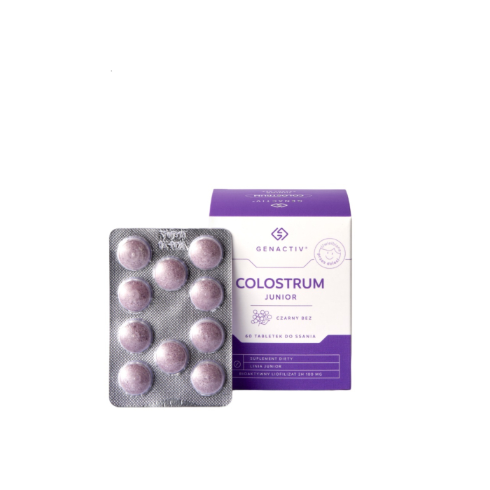 Genactiv Colostrum Junior Czarny Bez, Tabletki do ssania
