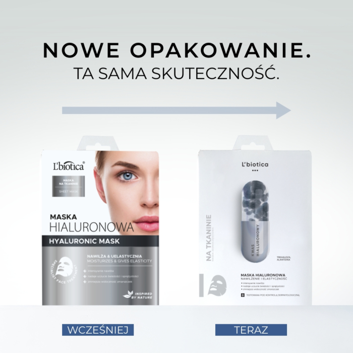 L'biotica Maska hialuronowa na tkaninie - nawilża i uelastycznia