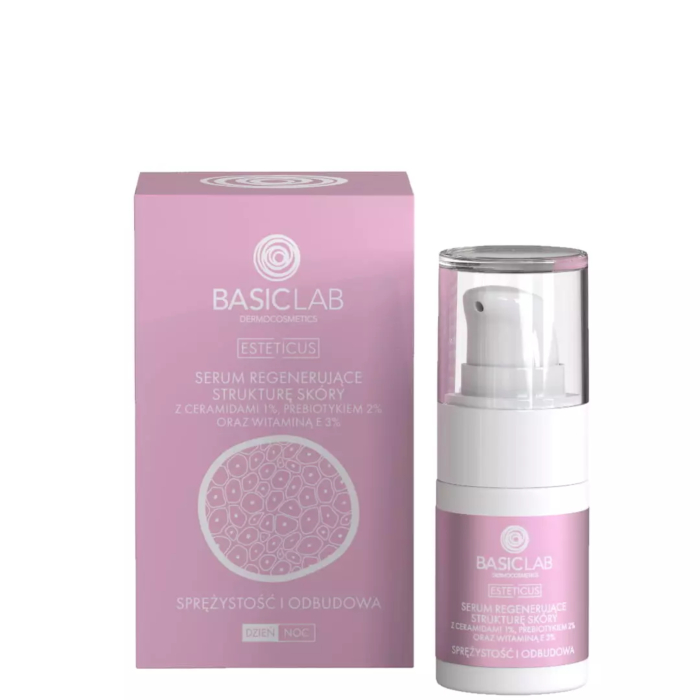 BasicLab Esteticus Serum regenerujące z ceramidami 1% i prebiotykiem 2%, 15 ml