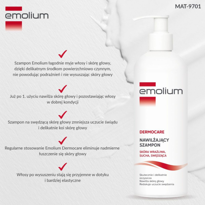 Emolium Dermocare Szampon nawilżający, 400 ml