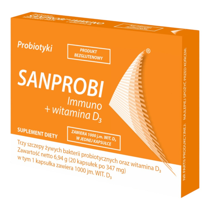 Sanprobi Immuno+ Wit. D3 20 Kapsułki, 20 szt.