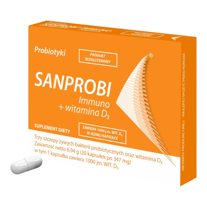 Sanprobi Immuno+ Wit. D3 20 Kapsułki, 20 szt.