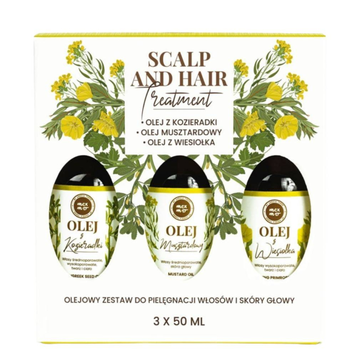 Mexmo - Zestaw (Olej z wiesiołka 50ml + Olej musztardowy 50ml + Olej z kozieradki 50ml)
