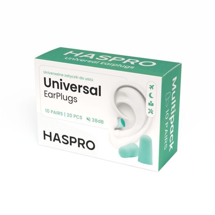 Haspro Multi Stopery do uszu piankowe, Kolor miętowy