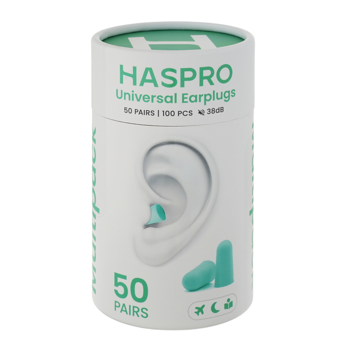 Haspro Tube, Stopery do uszu piankowe, Kolor miętowy