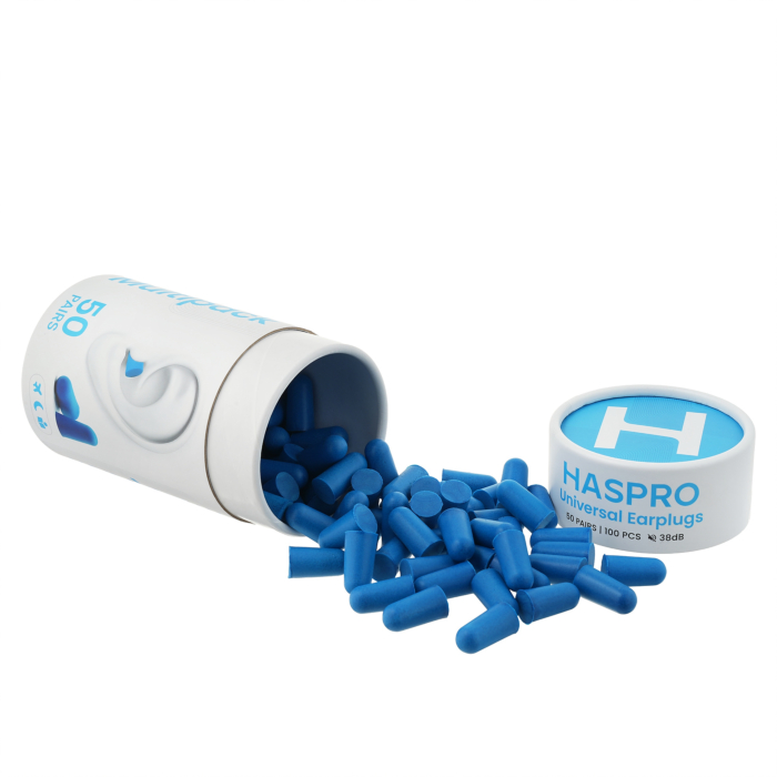 Haspro Tube, Stopery do uszu piankowe, Kolor niebieski