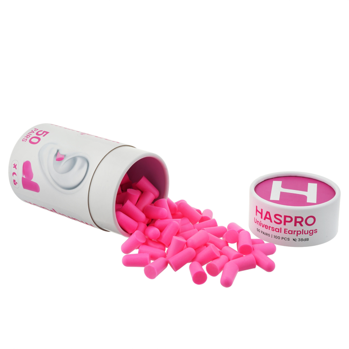 Haspro Tube, Stopery do uszu piankowe, Kolor różowy
