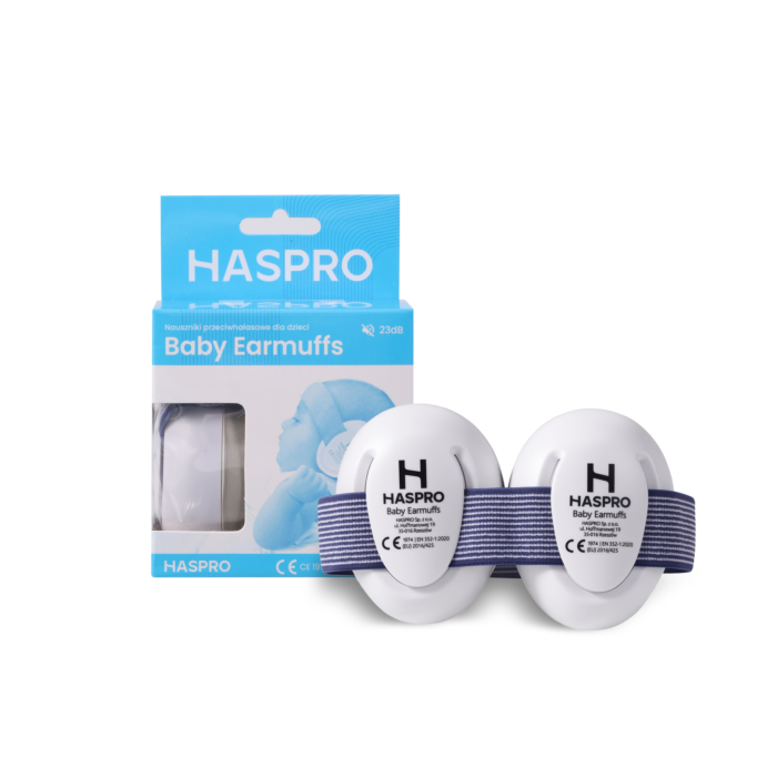 Haspro Baby Earmuffs Boy Nauszniki ochronne dla dzieci w wieku 0-3 lat, Niebieskie, 1 szt.
