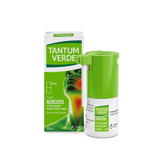 Tantum Verde 1,5 mg/ml, Aerozol do stosowania w jamie ustnej i gardle