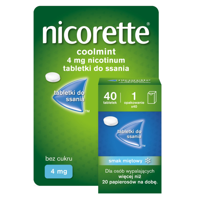Nicorette Coolmint 4 mg Tabletki do ssania, 40 szt.