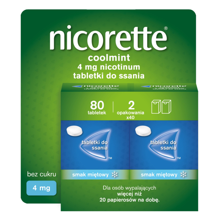 Nicorette Coolmint 4 mg Tabletki do ssania, 80 szt.
