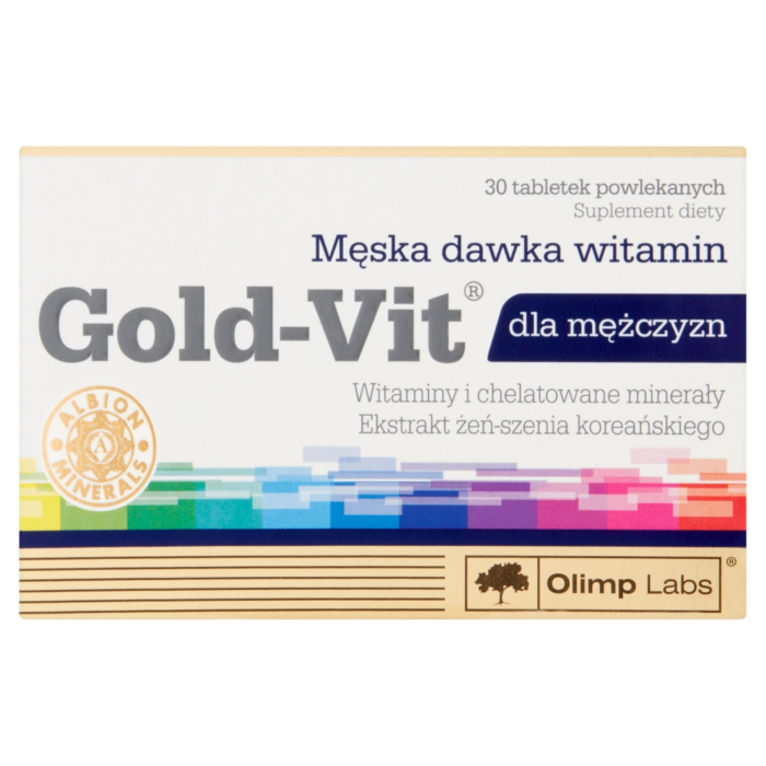 Olimp Gold-Vit dla Mężczyzn, Zestaw witamin i minerałów, Tabletki