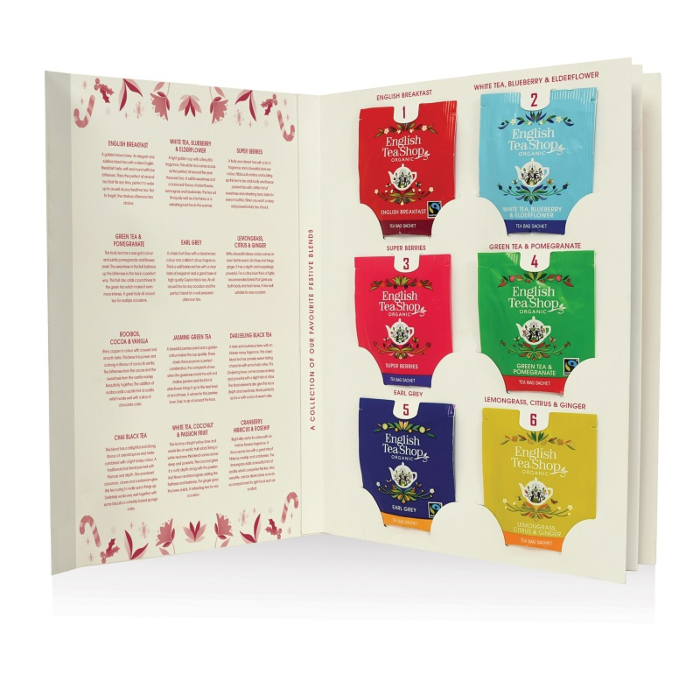 English Tea Shop Herbata Bio Book Style Advent Calendar 