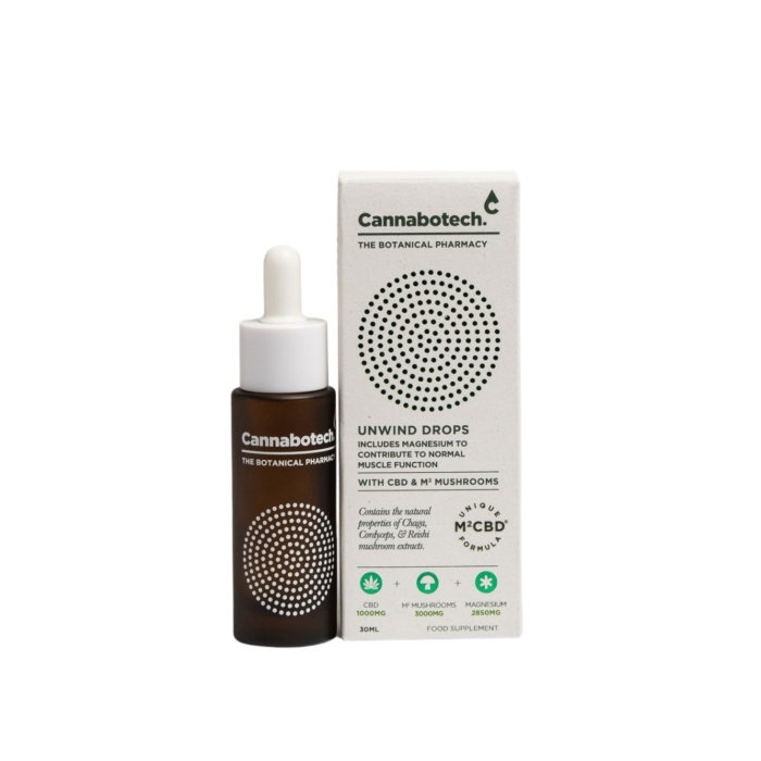 Cannabotech Unwind Drops Wspomaganie Mięśni Suplement diety 