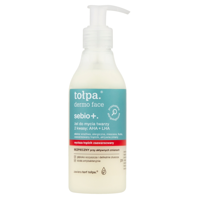 Tołpa Dermo Face Sebio+ Żel do mycia twarzy 2 Kwasy AHA+LHA