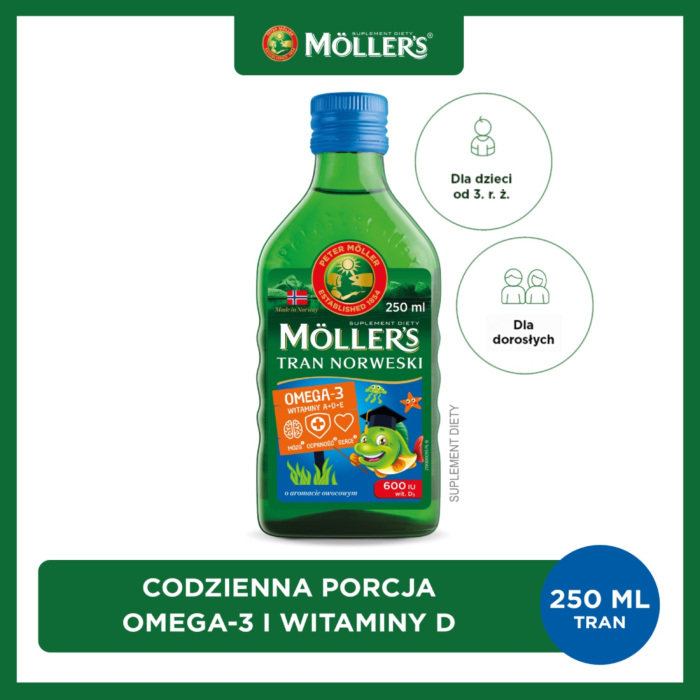 Mollers Tran Norweski Smak owocowy Płyn
