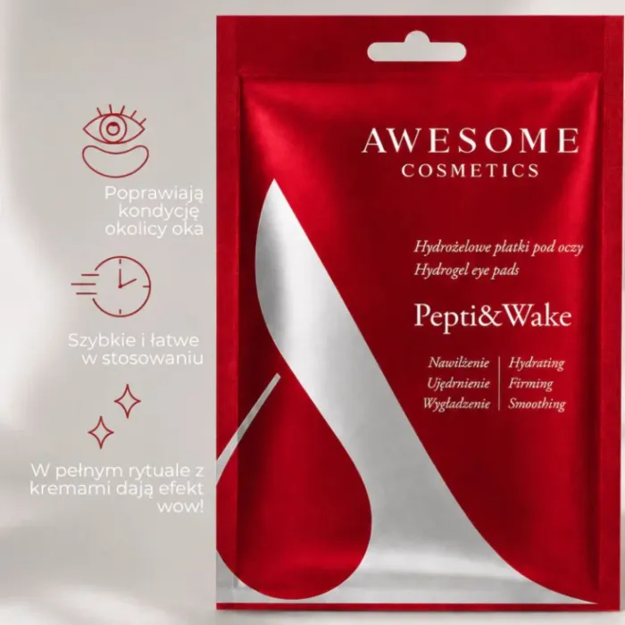 Гидрогелевые патчи для кожи вокруг глаз Awesome Cosmetics Pepti&Wake, с пептидами, 2 шт — фото 2