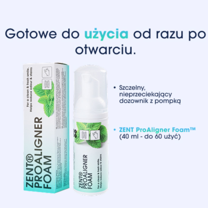 ZENT Pianka do czyszczenia nakładek i protez z aktywnym tlenem, miętowa 50 ml