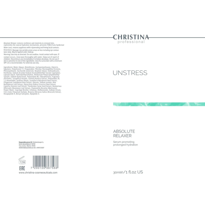 Christina Unstress Absolute Relaxer — Serum z probiotykami kojące (cera wrażliwa)