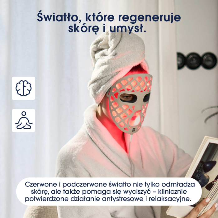 ZENT DermaLight Maska LED do terapii światłem 3w1