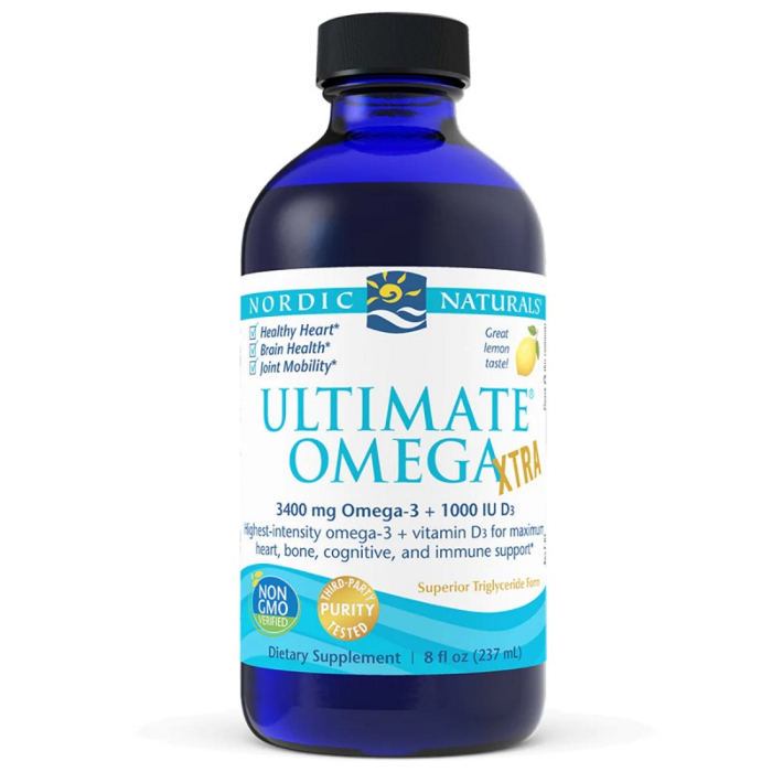 Nordic Naturals Ultimate Omega Xtra 3400 mg, Smak cytrynowy, Płyn