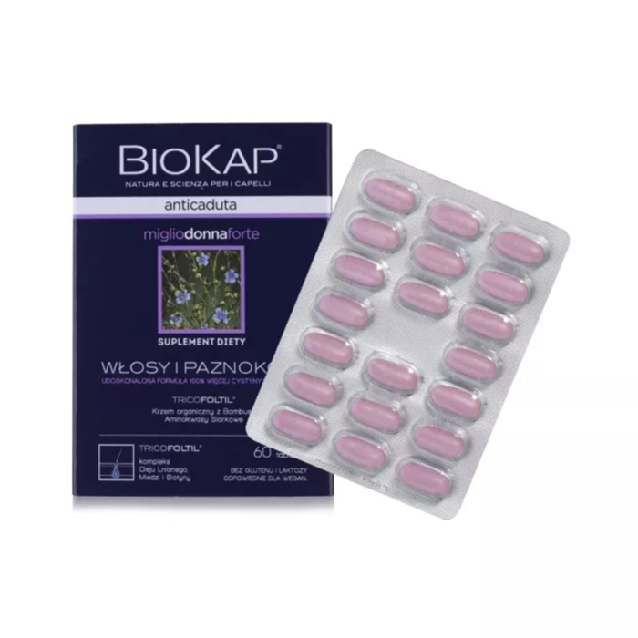 Biokap Anticaduta Tabletki Przeciw wypadaniu włosów dla Kobiet, 60 szt.