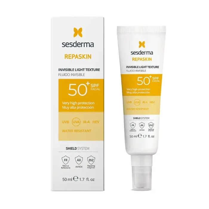 Sesderma Repaskin Invisible, Fluid przeciwsłoneczny do twarzy SPF50+