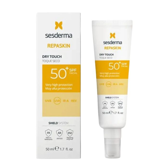 Sesderma Repaskin Dry Touch, Krem przeciwsłoneczny do twarzy SPF50