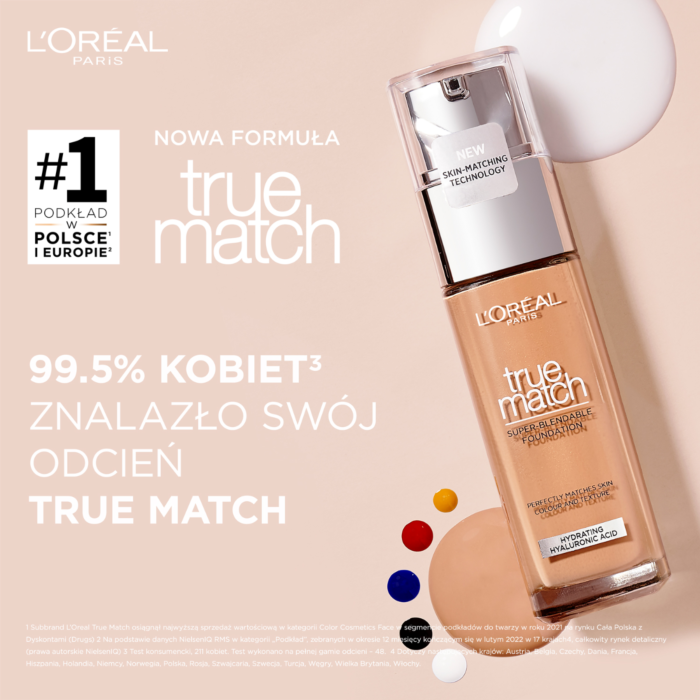 L'Oréal Paris True Match Podkład 1.D/1.W Ivoire Dor
