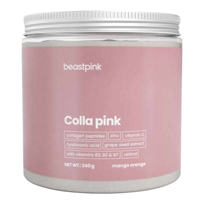 GymBeam Colla Pink Beastpink Proszek do rozpuszczania 240 g Mango Pomarańcza