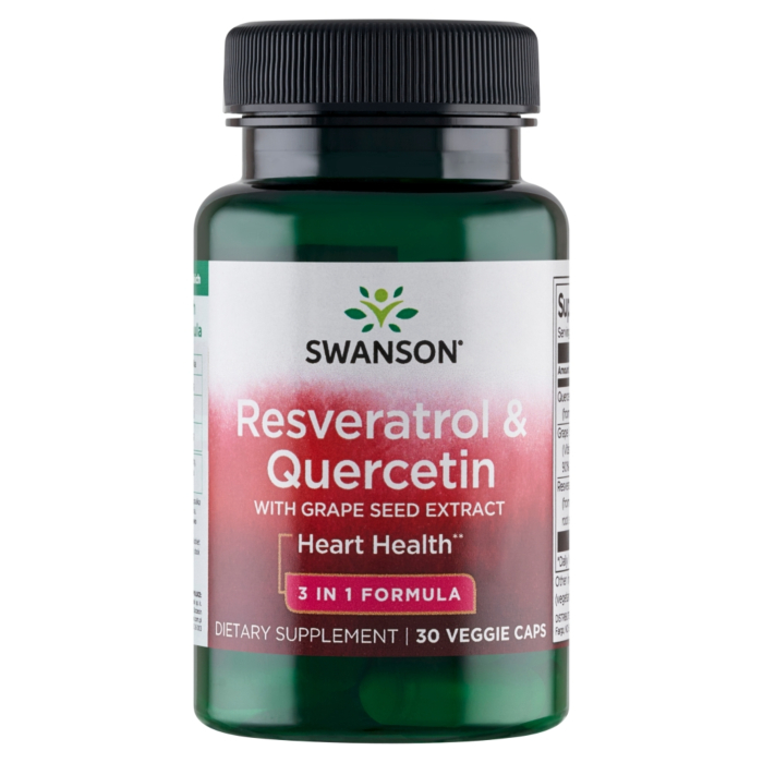 Swanson Resweratrol +Quercetin/Grape seed, kapsułki 30 szt.