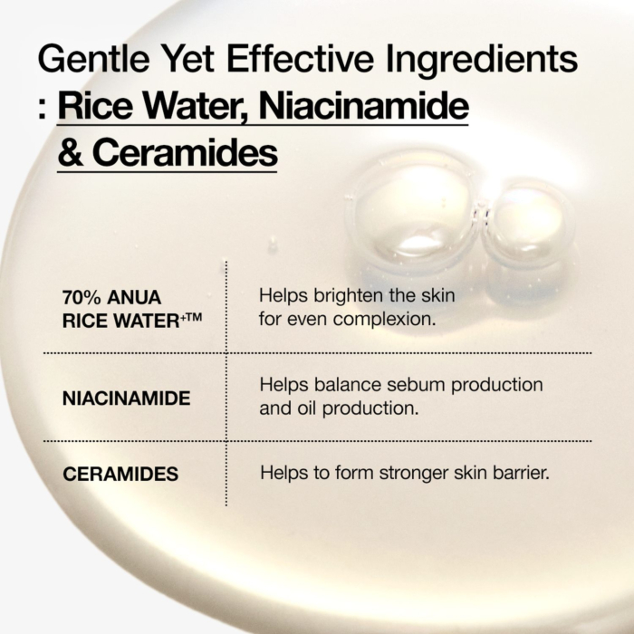 Anua Rice 70 Glow Milky Toner, Intensywnie nawilżający tonik z wodą ryżową do twarzy